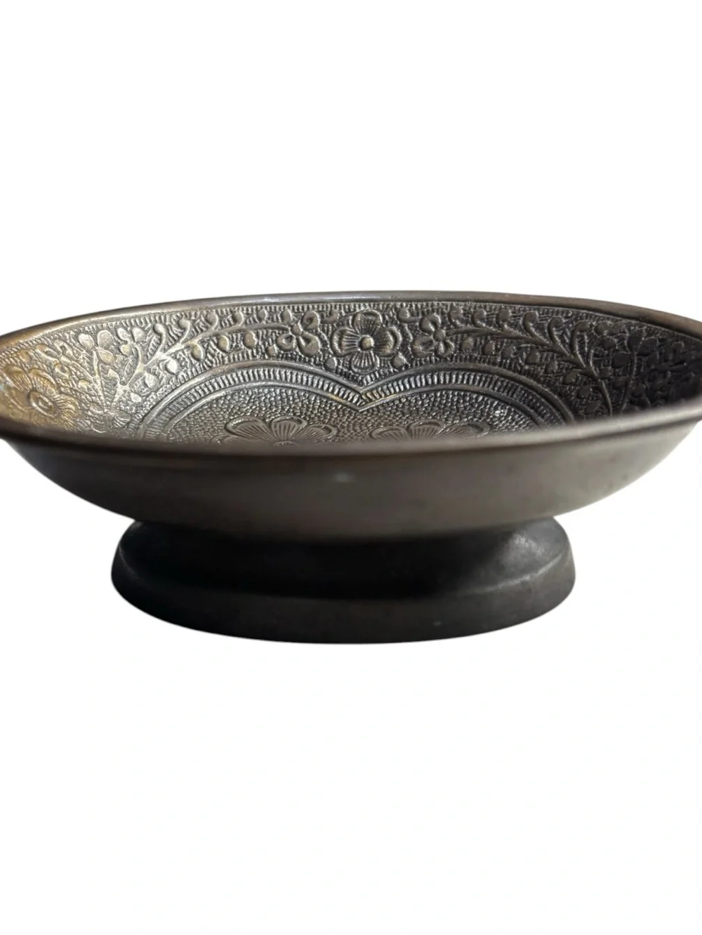 Intaglio Bronze Bathroom Vanity Floral Soap Dish Pedestal Toothbrush Holder